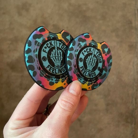 F Your Feelings Car Coaster Set | Car Accessories - Picture 4 of 13